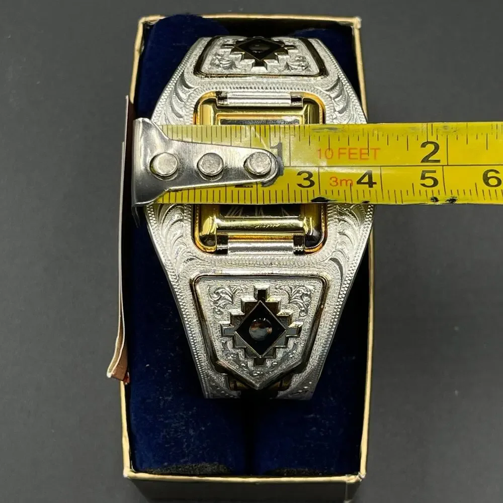 Montana Silversmiths Cuff Watch Southwest Aztec Western Vtg Brand New in Box